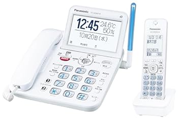 【中古】パナソニック コードレス電話機 見やすい液晶画面付き 迷惑防止機能 ホワイト VE-GD69DL-W