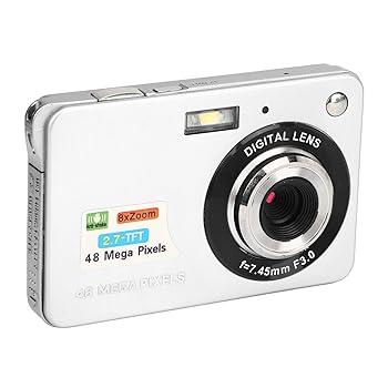 2.7インチLCDディスプレイ付き4Kデジタルカメラ、48MPピクセル8倍ズームデジタルカメラ、写真連続撮影用の手ぶれ防止Vloggingカメラ、フィルライ