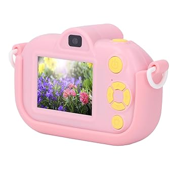 【中古】ビデオカメラ、粘着フィルターキッズカメラ 2 インチ多機能 IPS スクリーン 32MP 1080P (ピンク)