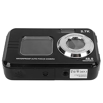 【中古】デジタルカメラ、米国プラグ 110-240V 2.7K デュアルスクリーンビデオ出力付き 48MP (黒)