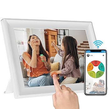 【中古】YENOCK デジタルフォトフレーム 10.1インチ 多機能WiFi 32GB内蔵ストレージ 人感センサー タッチスクリーン 音楽 動画 転送 遠隔 カレンダー付