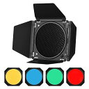 【中古】Godox BD-04 バーンドアキット ハニカムグリッド 4色ゲルフィルター 7インチ標準リフレクター用 GODOX SL60W SL150II SK400IIスタジオライト用