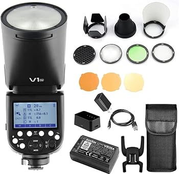 【中古】【Godox正規代理】Godox V1-N フラッシュストロボ スピードライト 2.4G 1/8000 HSS 480フルパワー 1.5sリサイクル時間 10レベルLEDモデリングラ