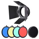 【中古】YUEFU バーンドア、180W 250W 300W MD-250 MD-300スタジオストロボフラッシュライト用ハニカムグリッド4本カラージェルフィルターと96ミリメート
