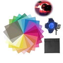 【中古】補正ジェルライトフィルター、22パックカラーオーバーレイ透明カラーフィルム、フォトスタジオライトビデオ写真ストロボ、舞台照明(30x30cm)、着