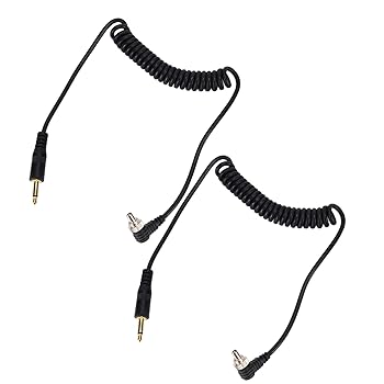 【中古】3.5mm - オスフラッシュ PC 同期ケーブル、2 本 30-80cm/11.8-31.5 インチ 3.5mm プラグ - オスフラッシュ同期コード 、デジタルカメラ用写真用