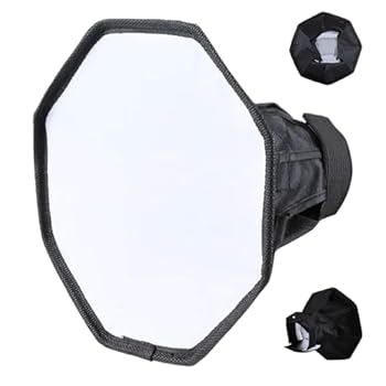 【中古】Vziguhk フラッシュディフューザー、カメラフラッシュディフューザー,マクロ撮影用の折りたたみ式フラッシュディフューザー | 八角形のソフトラ