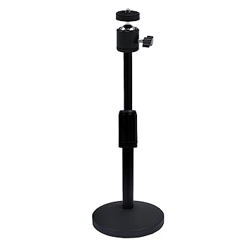 【中古】WEBカメラ卓上スタンド メタル雲台付き 1/4-20UNCインチネジ 角度・高さ調整可 メタル台座105m..