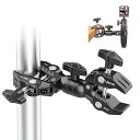 【中古】Ulanzi ダブルスーパークランプ ダブルクランプ マジックアーム ヘッドアーム 蟹バサミクランプ 撮影照明機材 固定 緩み防止 360°回転 角度調...