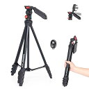 【中古】Koolehaoda 三脚 カメラ三脚 スマホ三脚アルミ製 4段階伸縮 140cm 2way雲台 360°回転可能 軽量 コンパクト三脚 ビデオカメラ/...