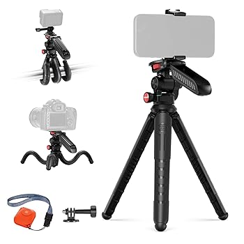 Other - 【中古】NEEWER フレキシブル三脚 くねくね三脚 ミニ三脚 スマホ三脚 卓上三脚 リモコン/ハンドル/スマホホルダー/アクションカメラアダプター付き Vlog