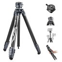 【中古】NEEWER LITETRIP LT32 157cmトラベル三脚 カーボン 15°レベリング 360°パノラマArca QR三脚プレート、着脱式中心軸、...
