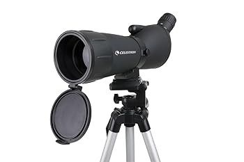 【中古】Celestron 20-60x60 スポッティングスコープ フル三脚とソフトキャリーケース付き 完全コーティング済み 防水＆防曇