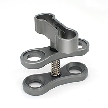 【中古】divtekデュアル穴ボールクランプマウントアルミブラケットホルダーbutterfly-typeアダプタfor Underwater Housingライトアームアクセサリー接続c