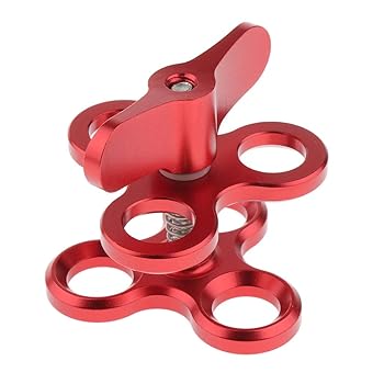 【中古】KESOTO ボールクランプ 水中撮影 3穴 アーム ダイビング フラッ バタフライクリップ ニウム, 赤 【中古】KESOTO ボールクランプ 水中撮影 3穴 アーム ダイビング フラッ バタフライクリップ ニウム, 赤