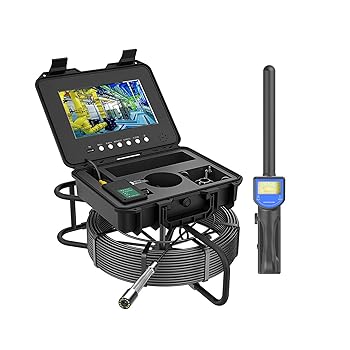 【中古】ロケーターと512Hz送信機付き下水道カメラ、DVR付きパイプ検査カメラ、配管工、住宅所有者、下水道ライン、ダクト排水管用工業用内視鏡,20M