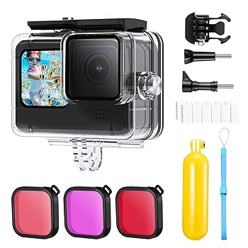 šK&F Concept GoPro ɿ奱 goproϥ б ץ 12 11 10 9 Black ϥ󥰥 45m忼 HD饹 ɿɿ