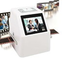 【中古】フィルムスキャナー、2.4インチLCDスクリーンと内蔵128MBメモリを備えたスライドネガティブスキャナー、135mm、126、110、スーパー8フィル...