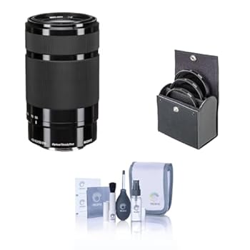 【中古】Sony E 55-210mm f/4.5-6.3 OSS レンズ Sony E用 ブラック 49mmフィルターキット付き クリーニングキット付き