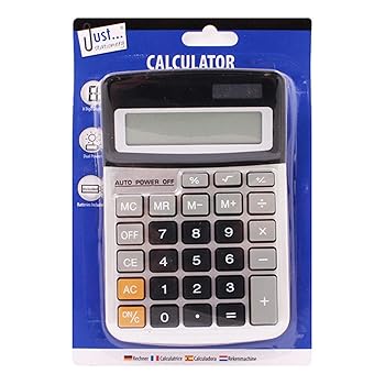 毛巾, 沐浴用品 - 【中古】(ジャストステーショナリー) Just Stationery ミディ 計算機 電卓 8桁 事務用品 学用品 (ワンサイズ) (ホワイト/ブラック)