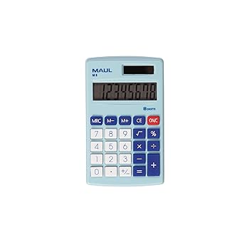 【中古】MAUL 電卓 M8 大型ディスプレイ 8桁 標準機能 オフィス ホーム 学校 ファンクションキー カラフル ソーラーバッテリー ブルー
