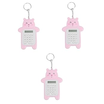 【中古】ibasenice 3個 電卓 かわいいキーホルダー オフィスキーホルダー ミニコンピューティングツール バッグペンダント バックパック 学生 事務用品
