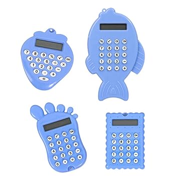 【中古】NERVUP カートゥーンミニ8桁電卓 かわいいボタンバッテリー ポータブルハンドヘルド電卓 キャンディカラー 丈夫 小学生電卓 4個セット
