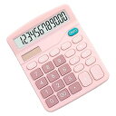 【中古】デスクトップ電卓 ファッショナブルな 12 桁算術太陽光発電電卓 PS(ピンク)