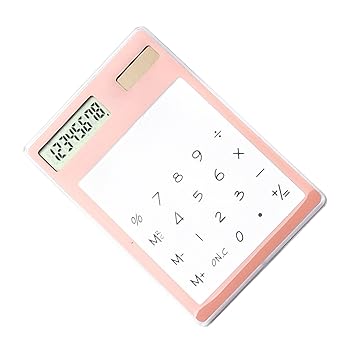 【中古】太陽光発電電卓 電卓 透明 LCD (ピンク)