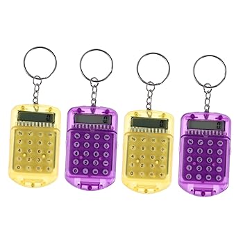 【中古】HOODANCOS 4個 ミニ コンピューター スモール ポケット 電卓 キー フォブ 電卓 子供用 ポケット カウンター 電卓 キーリング 電卓 キー チェーン