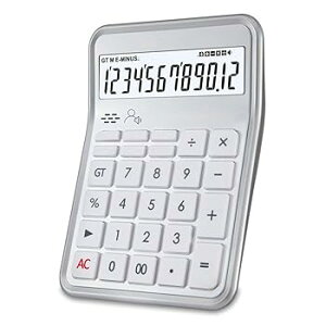 【中古】オフィス電卓 12桁のデスクトップ音声電卓メタルパネル算術計算四則演算 シンプルな卓上計算機 (色 : Silver, Size : 17.7x12.7cm)