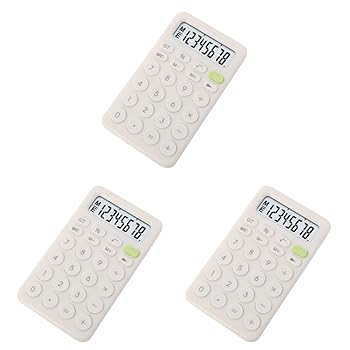 【中古】NUOBESTY 電卓 3 個 デスクトップ - 数字 ホワイト キャンディー プラスチック デジタル スタディ ホーム 学生 カラー D 標準 オフィス デバイス