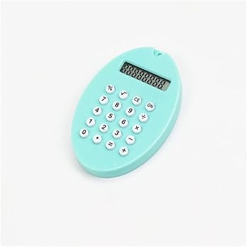 樂天商城 - 【中古】オフィス電卓、デスク電卓、ポータブルポケットキャンディーカラーPVC 8桁電子電卓、シリコンボタンバックル付き子供ギフト用(色 : G) (色 : F)