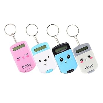 【中古】STOBOK 4個 ミニ電卓 パーソナライズされたキーチェーン キーホルダー かわいい プラスチック 魅力 女の子