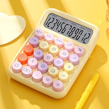【中古】Drawzone 電卓 おしゃれ 12桁 計算機 電卓 大きい かわいい 丸ボタン 大型LCDディスプレイ 計算機 滑り止め 持ち運び便利 簿記 日常と基本的なオ