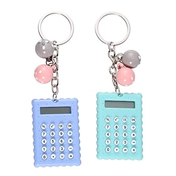 【中古】FUNOMOCYA 2個 ポケット 電卓 キーリング コンピュタドール 電卓 キーホルダー キー用 ポケット 電卓 ミニ ポータブル 電子 電卓 ポータブル 電