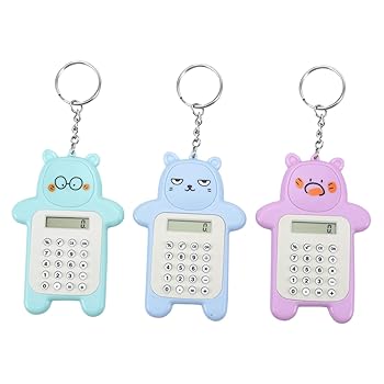 jojofuny 3個 算術電卓 colorful かーとぅーん せっ mini クマ set みに bear cartoon ベア セット key ring キッズキーホルダー バッグ クリス
