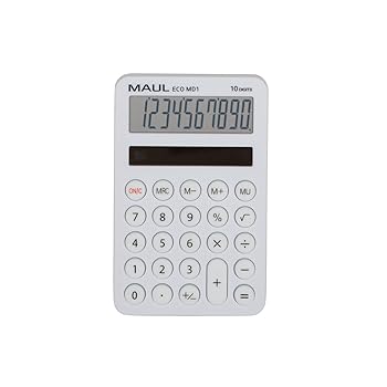 樂天商城 - 【中古】MAUL Eco MD 1 電卓 ソーラー電卓 10桁と5つの機能 60%リサイクルプラスチック製 卓上電卓 オフィス 学校 ブルーエンジェル/uz116 ホワイト