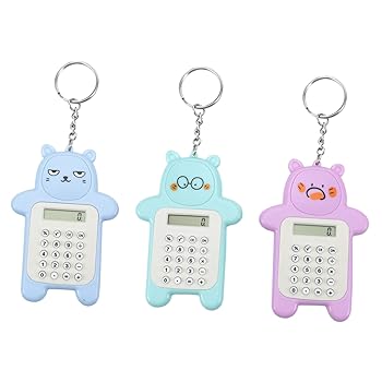 【中古】Housoutil 3個 算術 電卓 プラスチック ボタン 電卓 愛らしい ミニ 電卓 クリエイティブ 電卓 ペンダント 電卓 キーホルダー付き バックル バッ