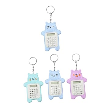 【中古】KONTONTY 4個 算術 電卓 ミニ 電卓 ペンダント ポケット 電卓 ユニバーサル ミニ 電卓 ミニ キーホルダー 電卓 愛らしい 電卓 ミニ 電卓 キーチ