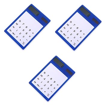 【中古】NUOBESTY 3個 透明電卓 標準電卓 ホーム電卓 電卓小さい キッズマグネットボードウォールデカール メガネスタンド 簡単な電卓 透明なタッチスク
