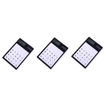 【中古】TEHAUX 3個 透明電卓 三角鉛筆 デスクトップコンピュータ タッチスクリーン 教師用チョークホルダー デスクコンピュータ 携帯電卓小 簡単な電卓