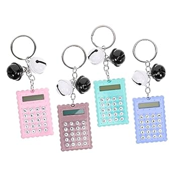【中古】HOMOCONO ポータブル電子電卓 4 個 学校用の便利なキーチェーン電卓
