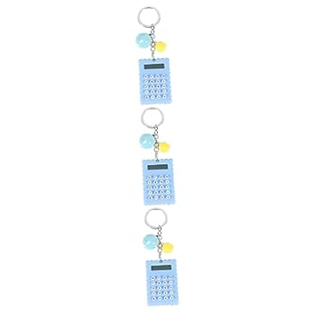【中古】KONTONTY 3個 ポケット電卓 文房具 基本的な計算機 キッズキーホルダー 小さな電卓 キッズ文具 子供のための電卓 キーバックル付き電卓 ポータブ