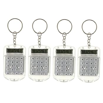 【中古】HOMOCONO 4個 キーホルダー 電卓 ミニ 電卓 キー リング 電卓 チャーム ポケット 電卓 キーホルダー キー用 キーチェーン バックパック用 タイニ