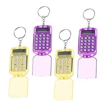 【中古】GRADENEVE 4個 ミニコンピュータ 電子ポケット電卓 フリップオープン電卓カウンター エレクトロニクスコンピュータ 携帯電卓キーホルダー キーフ
