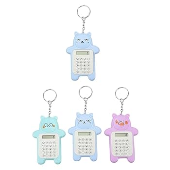 【中古】PHENOFICE 4個 算術電卓 ミニ電卓キーリング 電卓小さい かわいい小さな電卓 ミニ電卓キーホルダー ミニキーホルダー電卓 mini pc xp ユニバーサ