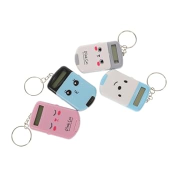Angoily 4個 ミニ電卓 mini pc minipc ミニコンポ pc mini 携帯電卓小 バックパック用キッズキーチェーン 便利なキーホルダー電卓 携帯電卓キーホル