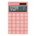 【中古】電卓 搭載デスクトップ電卓大型LCDスクリーン12桁電卓ソーラー/電池のデュアル ビジネス電卓 (色 : Pink, Size : One size)(3)