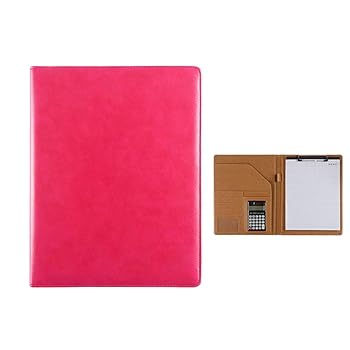 【中古】会議フォルダA4 電卓での法的パッドのファイルマネージャを書く革のインタビューフォルダ再開 オフィス用品 事務用品 (色 : Rose Red, Size : 32